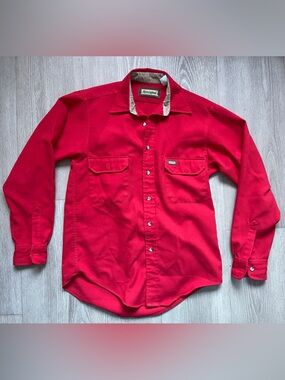 Vintage Remington Classic Casual Red Button-Down Work Shirt